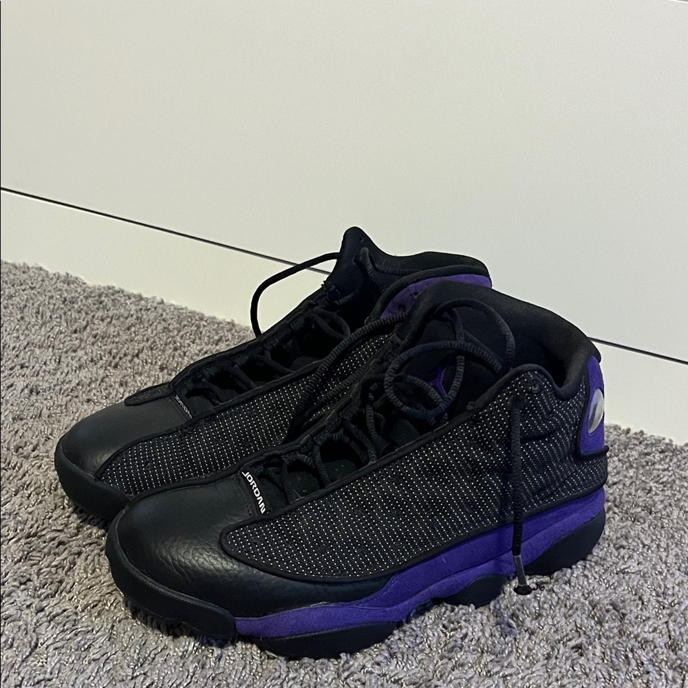 Jordan Black and Purple Sneakers